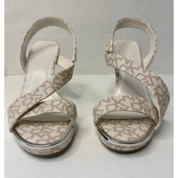 DKNY Women's Diva Asymmetrical Slingback Stiletto Sandals Heels Hemp Size 7.5 - Picture 4 of 11